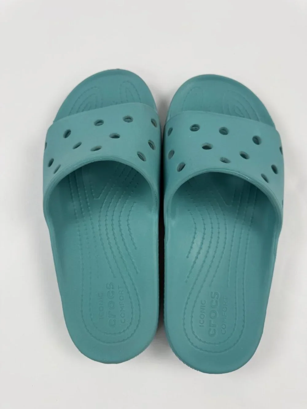 Crocs Blue Slide Sandals M9 W11 Comfort Lightweight Unisex